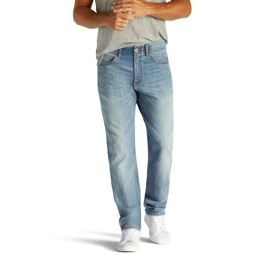 Lee Extreme Motion Athletic Fit Jeans Men 29x34 Blue Tapered Leg Performance New